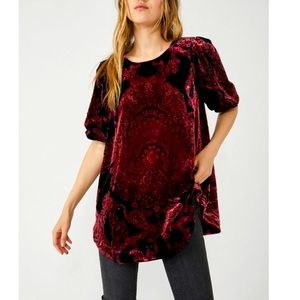 Burgundy Red Velvet T Shirt Dress Free People Dresses Nwt Free - Main Image